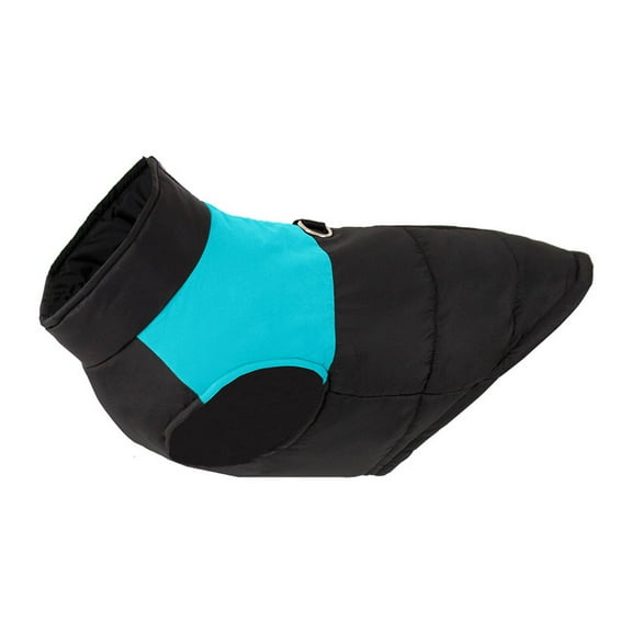 TELOLY Dog Clothes Warmth-Retaining Vest Dog Jacket,Reflective Safety Pattern Thick Polyester Padding Pet Costumes,Blue,S