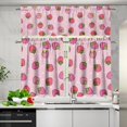 thumbnail image 5 of Strawberry Novelty Kitchen Curtain Valance and Tiers Set Long Short Tier Curtain for Living Room Bathroom Loft, 5 of 6
