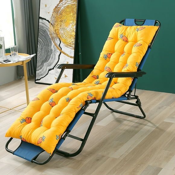 TopLLC Chaise Lounge Cushions, 47"x19" Carrot Pattern Padded Rocking Chair Cushion with Ties, Soft Breathable Non-Slip Recliner Cushion Extra Large Seat Cushion for Patio Garden Indoor Outdoor