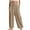 Khaki, variant on LLYwey Wide Leg Pants Women Casual Pant Loose Comfy Drawstring Wide Leg Crop Trousers with Pockets Female Stretch Pants Long Pant Style H1221 White 3XL