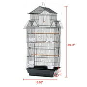 GoDecor 39" Bird Parrot Cage Canary Parakeet Cockatiel Bird Finch Black