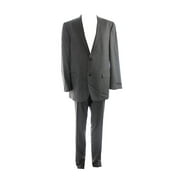 marc york andrew marc medium grey striped slim-fit suit 44l-37w