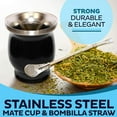thumbnail image 2 of Protoiya Stainless Steel Yerba Mate Gourd Set Includes 230ML/8Oz Double Wall Yerba Mate Cup with Bombillas,BPA-Free Lid and Brush, 2 of 7