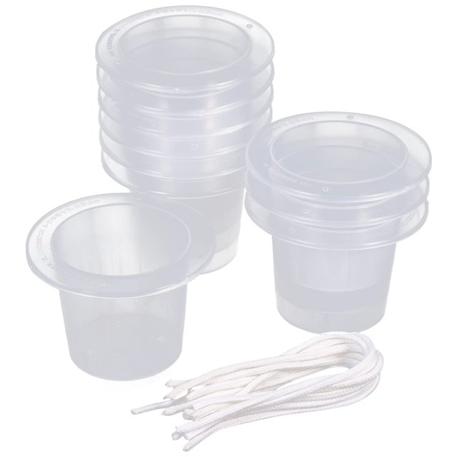Yardwe 10PCS 4 Inch Garden Net Cup Pots Plastic Hydroponics Net Pot Bucket Basket for Hydroponics Supplies Round Net Pots with Cotton Rope (White)