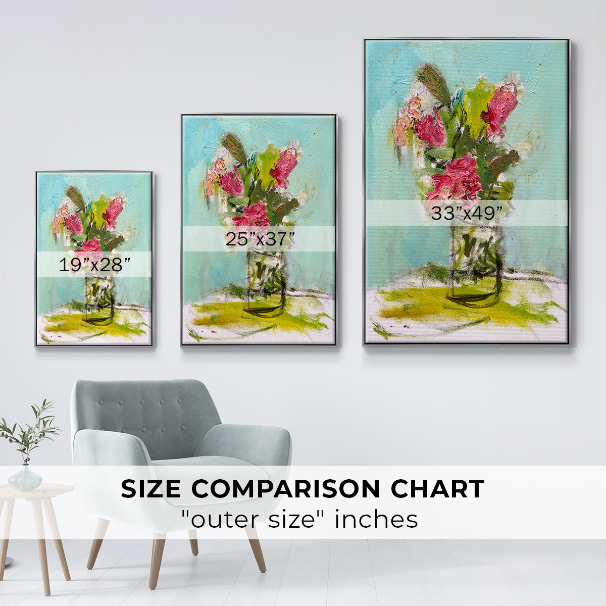 TURQUOISE LILLY Framed Premium Gallery Wrapped Canvas - Ready to Hang