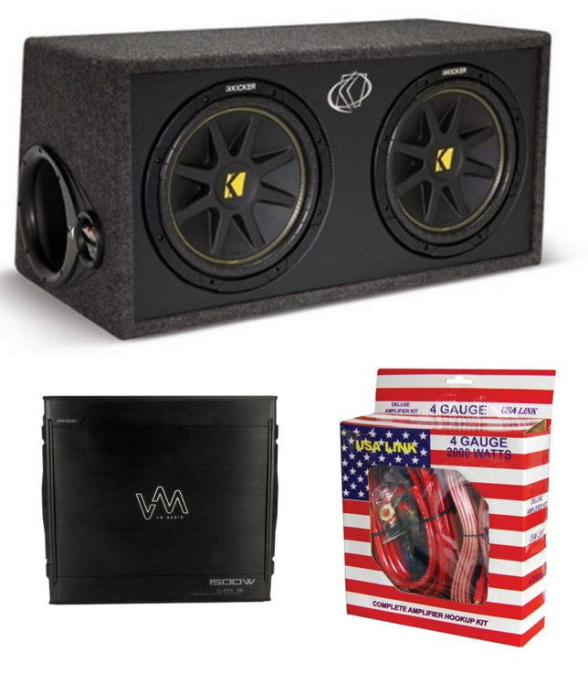 KICKER DC12 DUAL 12" 600W Car Audio Subwoofers + Box KICKER DC12 DUAL 12" 600W Car Audio Subwoofers + Box