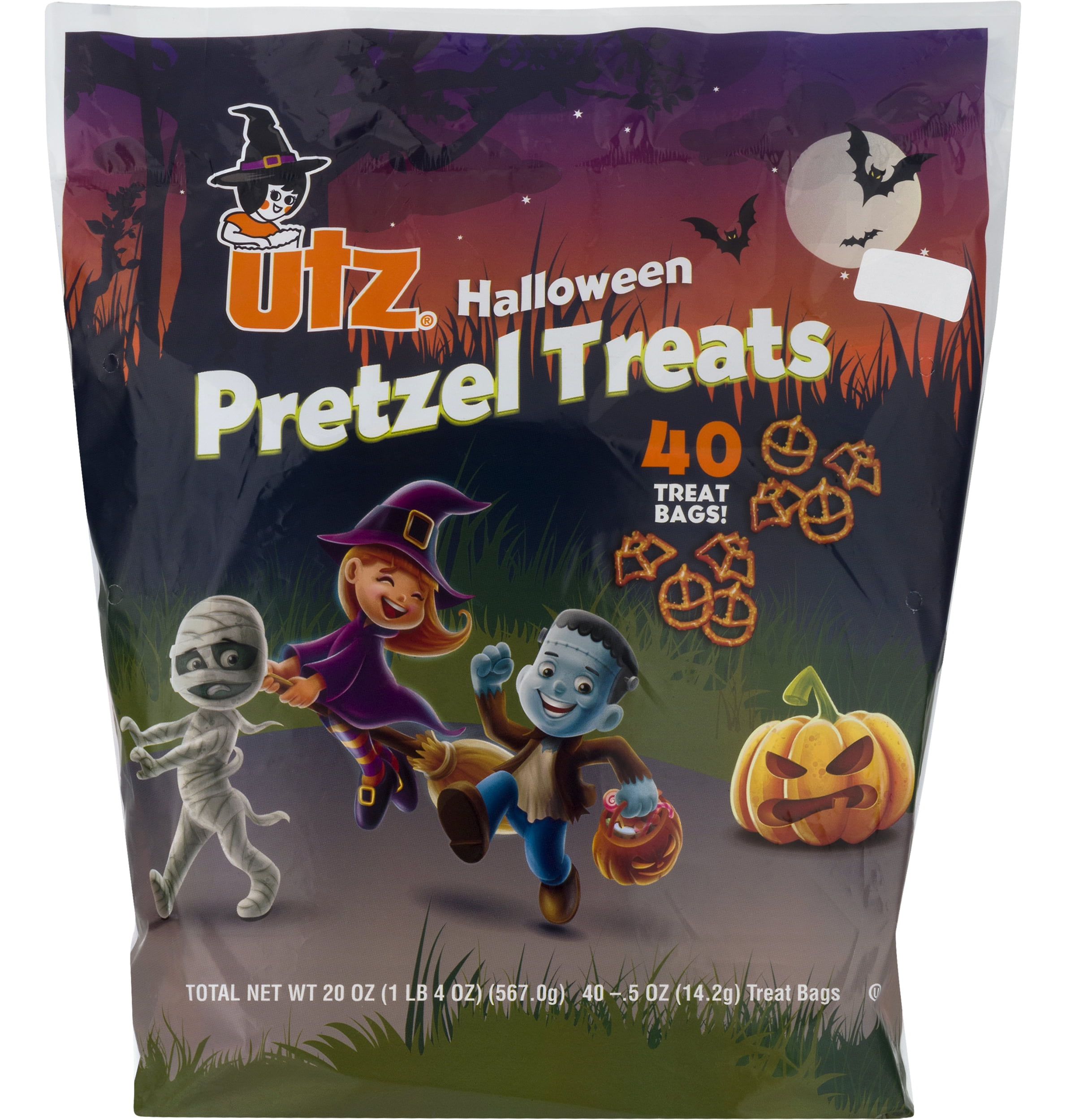 Utz Halloween Shaped Pretzels, 2Pack 40 Individual Snack Bags
