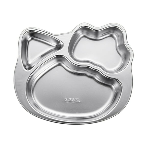 HBBKVI Kids Divided Plate, 316 Stainless Steel, Car-Shaped Design, Dishwasher Safe & Durable, for Home School Picnic Camping