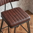 thumbnail image 5 of Set of 2 Industrial Bar Stools Counter Height Chairs PU Leather Upholstery Metal Frame Backrest Chairs Footrest for Kitchen Island Dining Room Home, 5 of 14