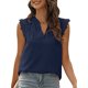 thumbnail image 3 of Txlixc, camisetas sin mangas de verano para mujer, sin mangas, lisas/flores/hojas, camisas de encaje con cuello en V, chaleco informal suelto para mujer Txlixc  Estilo de ocio, 3 of 5