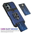thumbnail image 3 of For iPhone 16 Case with Card Holder & 360° Magnetic Ring Stand Heavy Duty Camera Lens Slide Dual Layer Shockproof Hidden Card Slot Slim Wallet Phone Case Cover for Women Men,Navy, 3 of 7