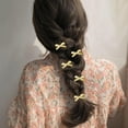 thumbnail image 5 of Gold Bow Hair Clip, 8Pcs Mini Cute Bow Hair Claw Clips Small Bangs Gold Broken Hairpin For Women Girls Mini Bowknot For Styling Accessories, 5 of 8