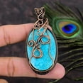 thumbnail image 2 of Natural Tibetan Turquoise Gemstone Copper Wire Wrap Gift Pendant 2.99, 2 of 4