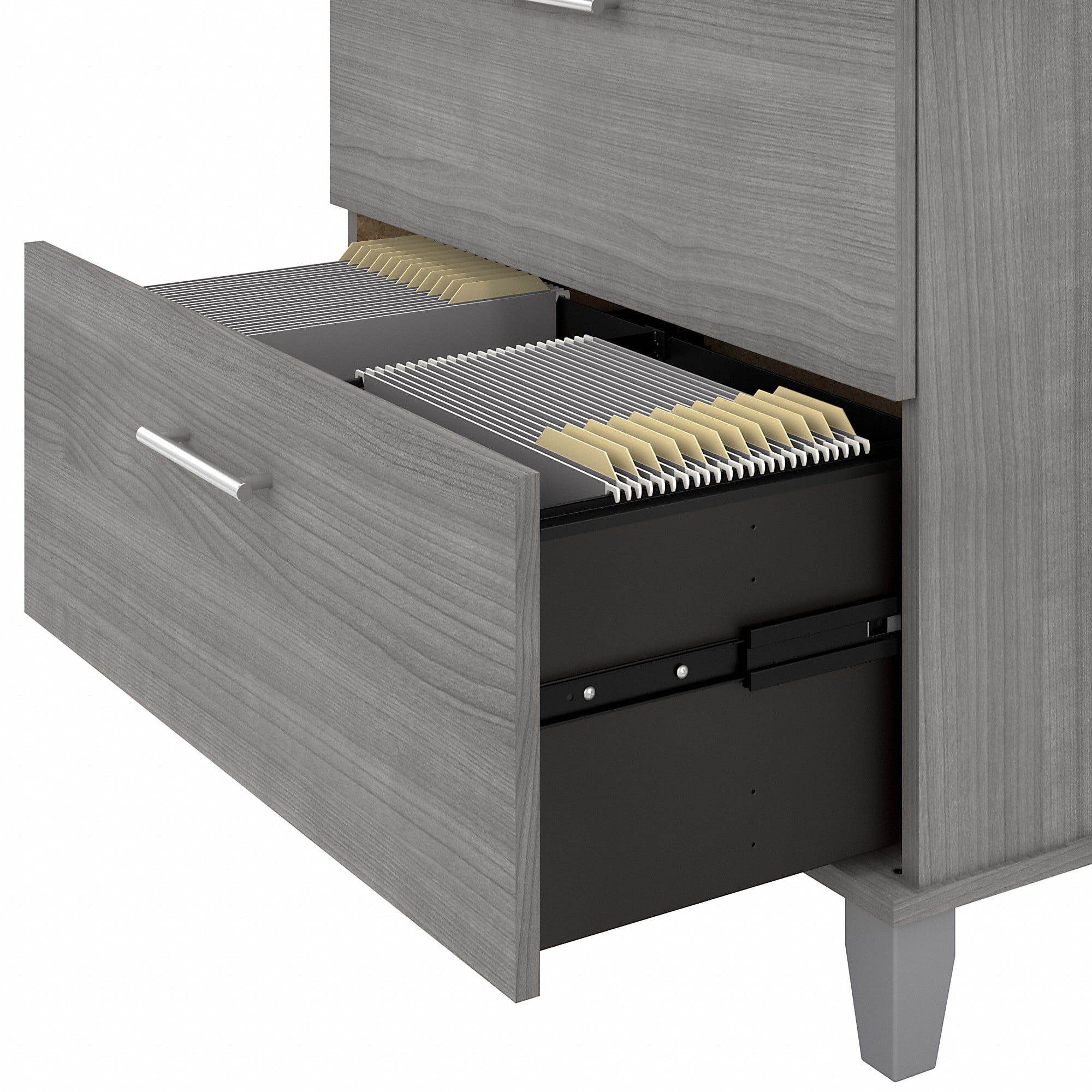 Bush Furniture Somerset Lateral File Cabinet, 2 Drawer, Platinum Gray