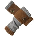 thumbnail image 3 of CCRFTGI Winter Gloves Women Cute Fingerless Gloves Butterfly Cozy Patchwork Vintage Knitted Design Women's Glove Coffee, 3 of 4