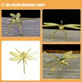 thumbnail image 3 of OULII 2Pcs Gold Dragonfly Figurine Metal Alloy Sculpture Office Garden Decor, 3 of 7