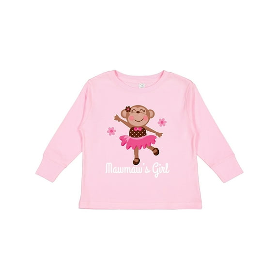Inktastic Mawmaw Girl Ballerina Monkey Girls Long Sleeve Toddler T-Shirt