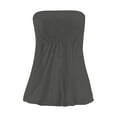 thumbnail image 4 of GXIPO Women's Plus Size Tube Tops Strapless Blouse Pleated Sleeveless Stretchy Sleeveless Flare Hem Tube Dark Gray XL, 4 of 5
