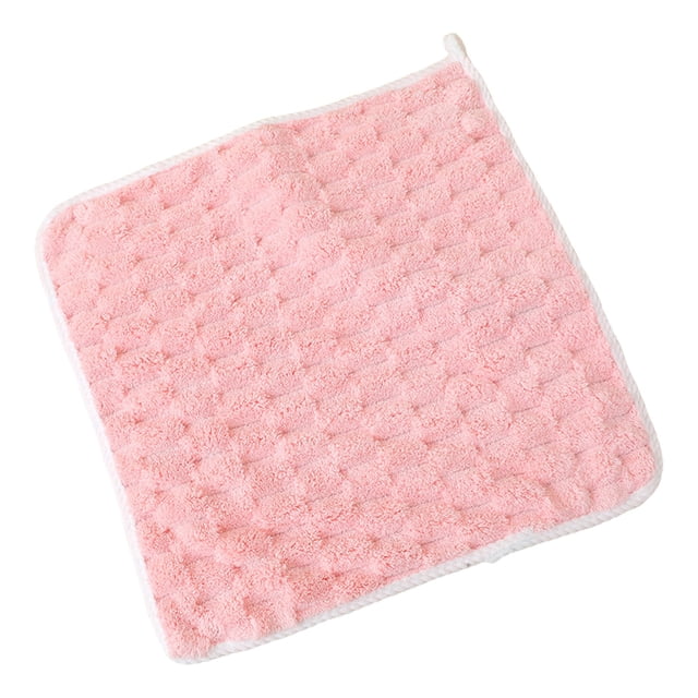 Pink Kids Squares Towel Handkerchief Soft Absorbent Multi Use For Face Wash Bath And Travel Lightweight Quick Dry Material 1 Piece