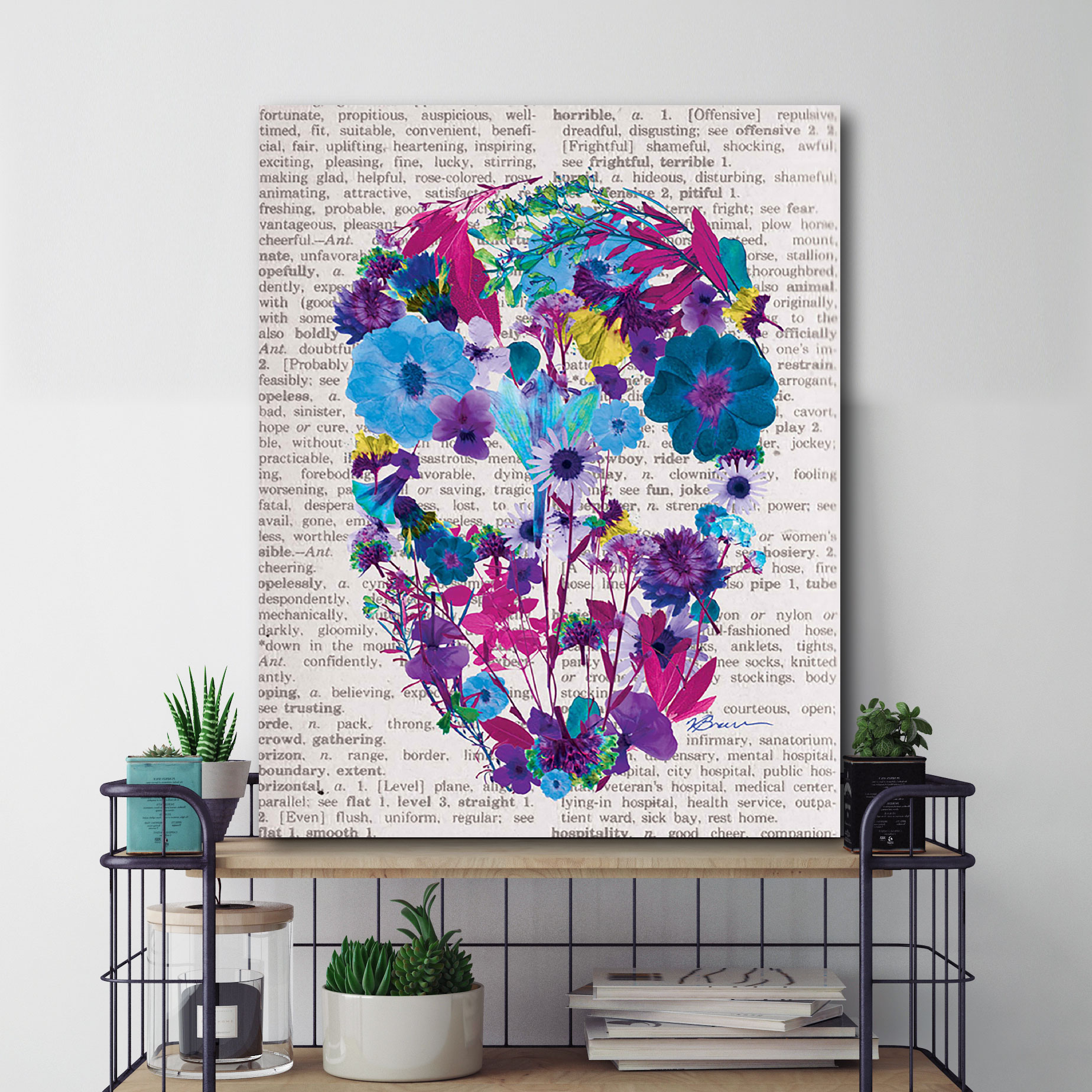 Courtside Market Flower Skull I Wrapped Canvas Gallery-Wrapped Canvas Wall Art, 16x20