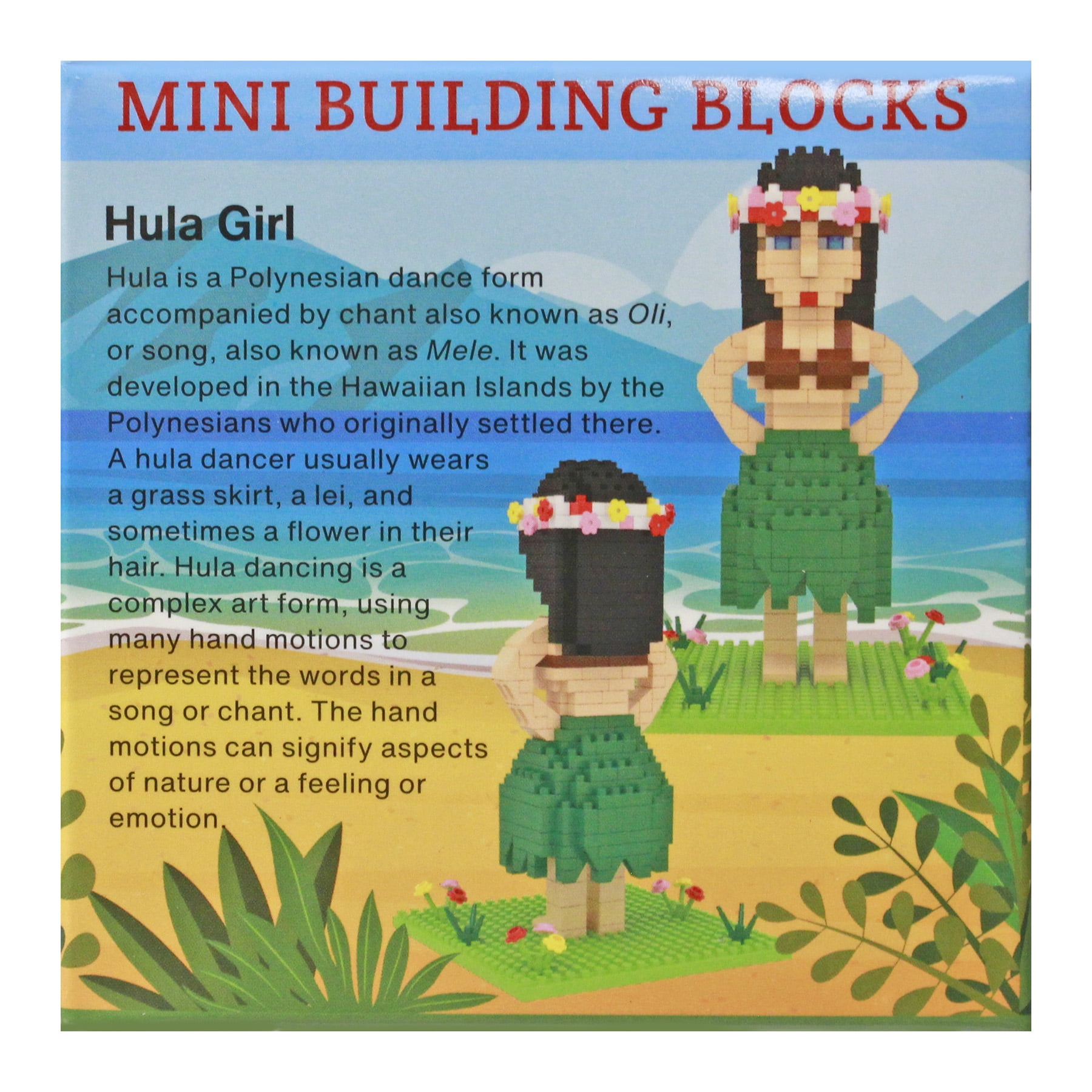Hawaiian Collectible Mini Building Blocks Hula Girl
