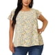 thumbnail image 2 of Women's Plus Size Blouse Daisy Floral Ruffle Sleeve Basic Top Pink 1X, 2 of 7