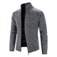 thumbnail image 3 of Suéter de color sólido para hombre de primavera y otoño, cárdigan informal con cuello alto, suéter de polar de manga larga para jóvenes, 3 of 6