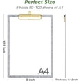 thumbnail image 2 of Acrylic Glitter Clipboards, Sparkly Board with Low Profile Gold Clip, Designed for Classroom School and Office Use, A4 Letter Size 9 x 12.5 in, 2 of 7