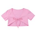 thumbnail image 1 of Kids Girls Short Sleeves Solid Cotton Ballet Bolero Top Cropped Shrug Cardigan Dance Practice Wedding Ballet Leotard Wrap Coat140 Gong Bohan LED, 1 of 2