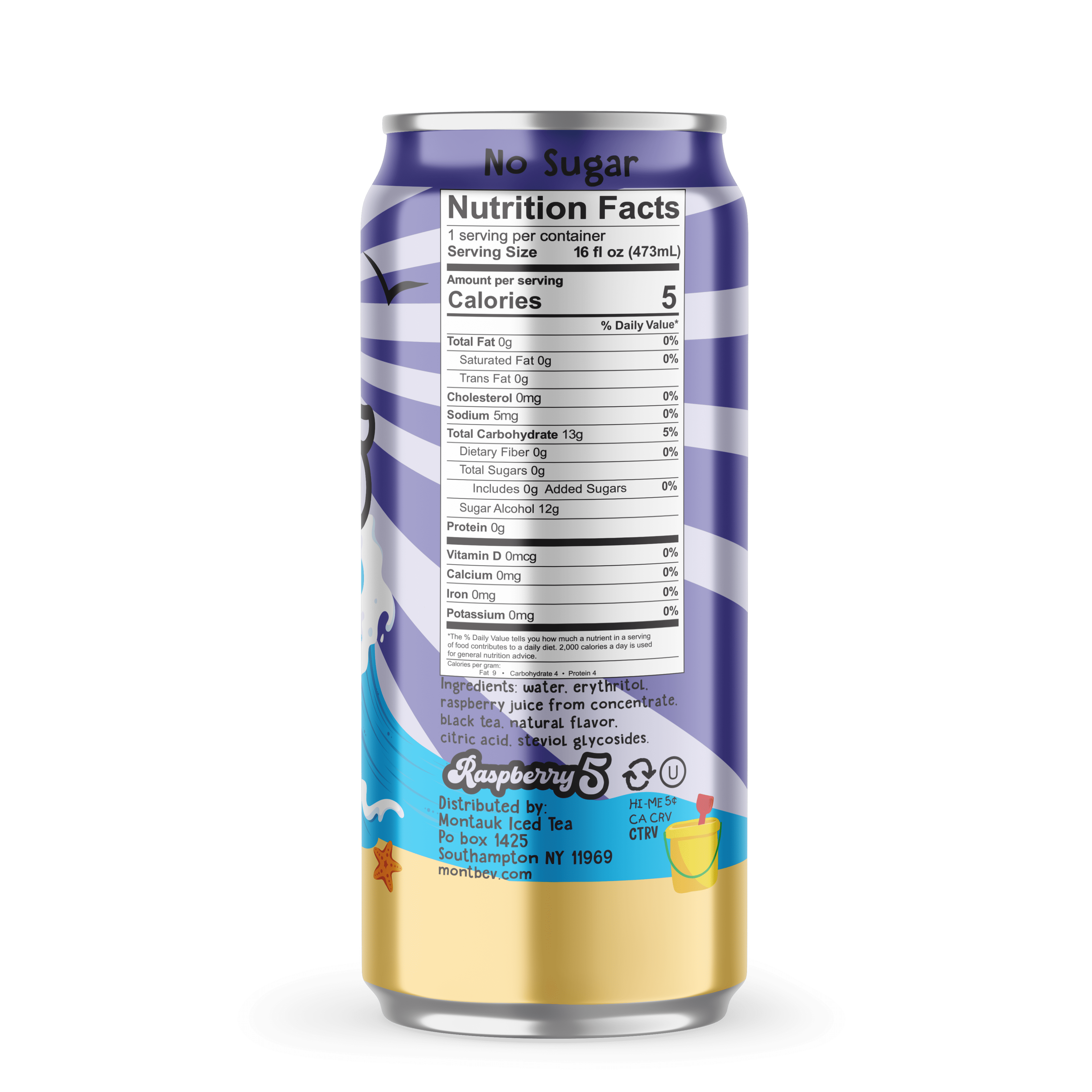 Montauk Iced Tea: Raspberry  12 Count (Zero Sugar 5 Calories)