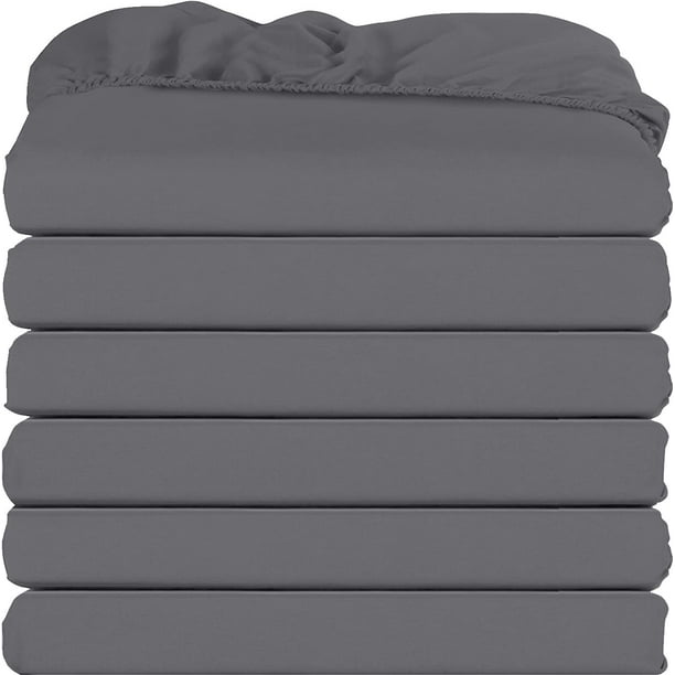 Sábanas ajustables Utopia Bedding Queen, paquete de 6 unidades, microfibra suave, color gris