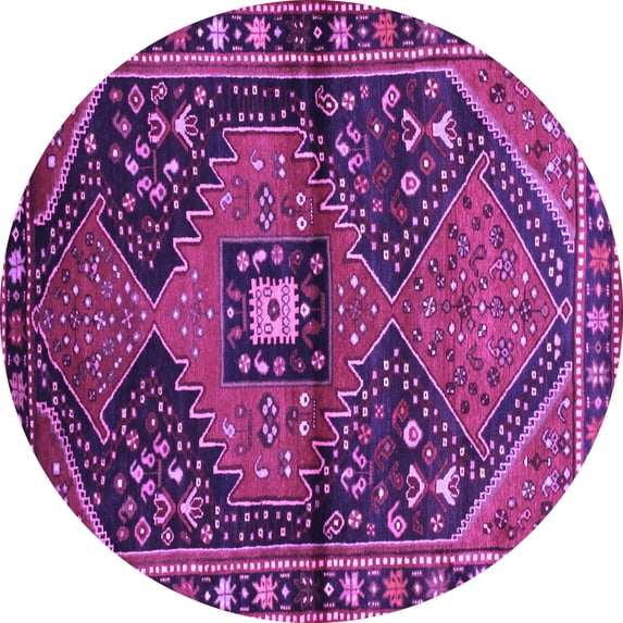 Ahgly Company Indoor Round Persian Purple Traditional Area Rugs, 4' Round
