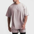 thumbnail image 7 of Qiggri Men's Casual Fashion Solid Color Short Sleeved Round Neck Hem Slit Top Short Sleeved Round Neck Top/shirt Short Sleeve Shirts For Men, 7 of 7