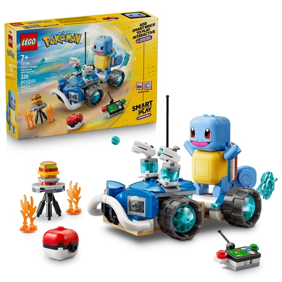 LEGO Pokémon SMART Play: Trainer's Buggy Adventure with Squirtle - Compatible Set with 2 SMART Tags and A Pokémon Figure - Interactive Building Toy - Gift for Boys and Girls, Ages 7 - 72156