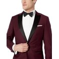 thumbnail image 2 of Adam Baker Designed, Men's One Button Peak Lapel Two-Piece Tuxedo - Burgundy - 36S, 2 of 6