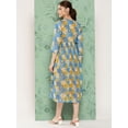 thumbnail image 5 of Janasya Women's Yellow Chiffon Lurex Floral Printed Flared Dress, 5 of 6