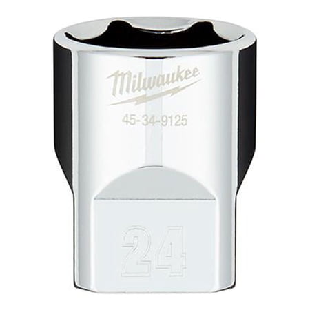 UPC: 0045242589302 | Milwaukee-45-34-9125 1/2 in. Drive 24MM Metric 6-Point Socket with FOUR FLAT Sides