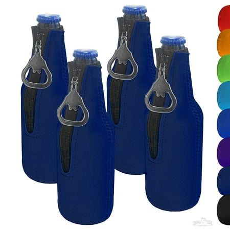 Zipper Beer Bottle Cooler Sleeve with Bottle