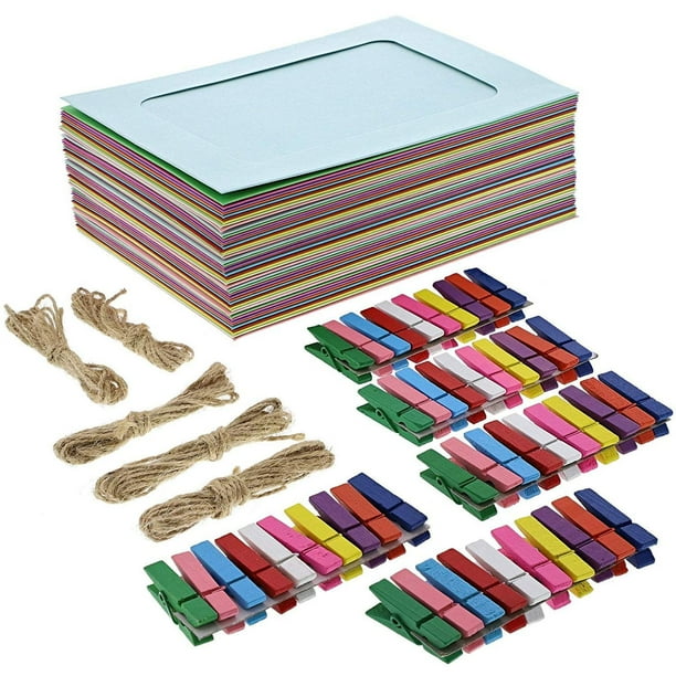Cardboard Paper Picture Frame Diy Hanging Kit (50 Pack