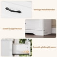 thumbnail image 6 of GarveeHome 5 Drawers Dresser for Bedroom, Chest of Drawers with Wide Metal Handle, Farmhouse Modern Wooden Tall Dresser, Natural Texture, Storage Organizer for Bedroom, Living Room, White, 6 of 7