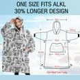thumbnail image 4 of Oversized Wearable Blanket Hoodie,White Gothic Hand Butterfly Pattern Sherpa Blanket Hoodie with Super Pockets,Super Warm Fuzzy Pullover for Women & Men, 4 of 6