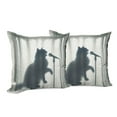 thumbnail image 5 of Ambesonne Cat Throw Pillow Cover Pack of 2, Bath Shadow of a Singing Kitty, 2 Pcs-16"x16", Dark Blue Grey Off White, 5 of 5