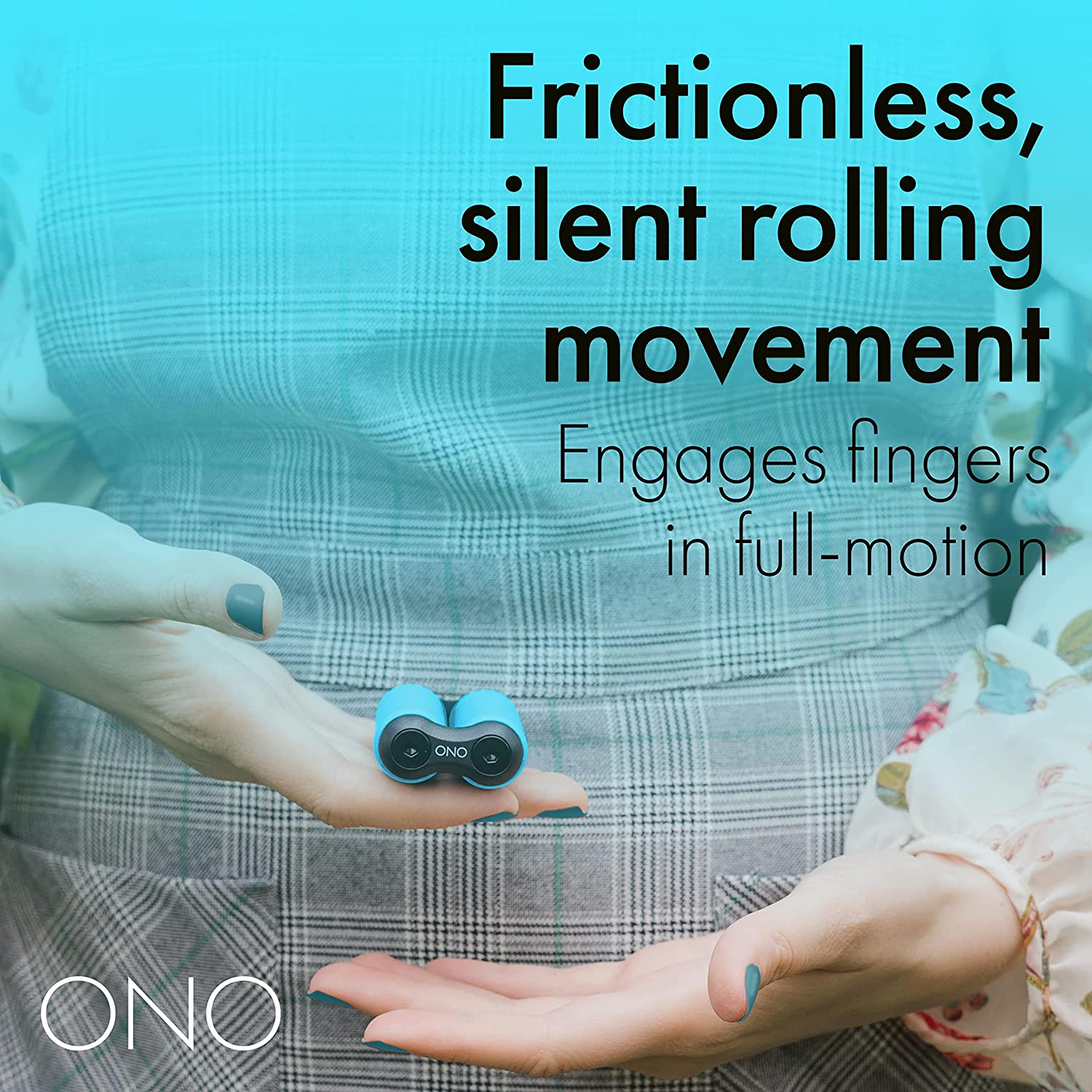 Teal ABS Junior ONO Roller - Handheld Fidget Toy for Adults | Help Relieve Stress, Anxiety, Tension | Promotes Focus, Clarity | Compact, Portable Design