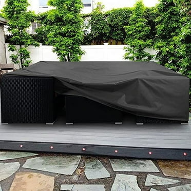 Patio Furniture Set Cover Waterproof,Heavy Duty Funiture Covers for Outdoor Sectional Sofa Set Wicker Rattan Table L