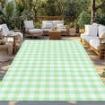 thumbnail image 2 of Green Grid Outdoor Rug 3x5 Ft - Reversible Patio Rug Outdoor Camping Rugs, Checkered Plaid Gingham Lattice Trellis Print Indoor Outdoor Area Rugs, Non-Slip Outdoor Carpet Runner for Deck/Porch, 2 of 8