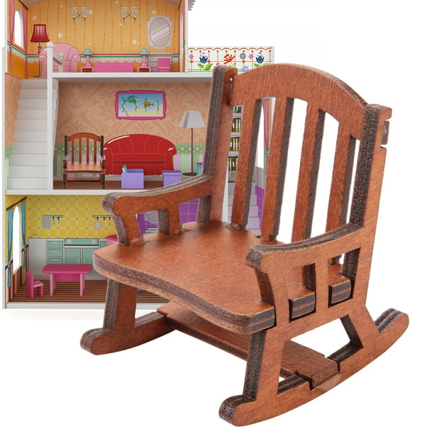 Dollhouse wooden rocking chair shop