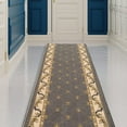 thumbnail image 1 of Custom Size Hallway Runner Rug Gray Color 26 or 31 inch Wide Select Your Length Non-Slip (Skid Resistance) Rubber Backing Trellis French Design, 1 of 6
