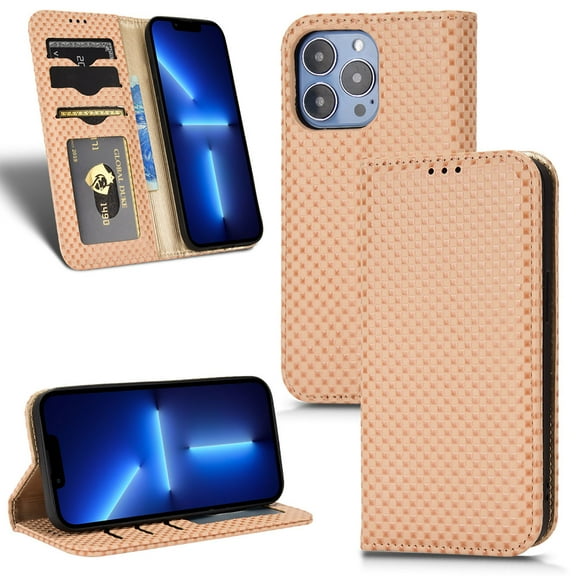 Nalacover for iPhone 15 Pro Max Wallet Case, 360 Protection Premium Leather Anti-Scratch Magnetic Closure Flip Kickstand Credit Card Slots Protective Phone Cover For iPhone 15 Pro Max - 6.7", Beige