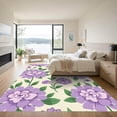 thumbnail image 3 of ODIKA 4'x6' Machine Washable Non-Slip Area Rug, Whimsical Hydrangea Bloom High Traffic Rug, Purple, 902962, 3 of 7