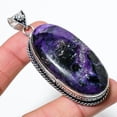 thumbnail image 2 of Natural Russian Charoite Gemstone 925 Sterling Silver Gift Pendant 2.84", 2 of 2